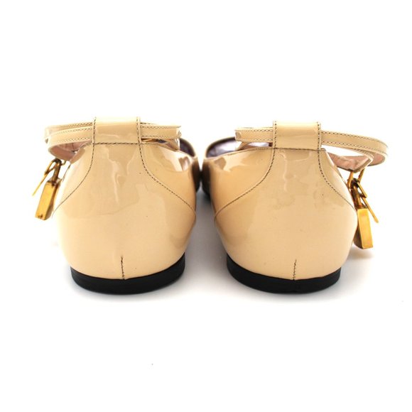 Tom Ford Padlock Patent Leather Gold Lock/Key Ankle Strap Ballet Flats Shoes 41 - Picture 6 of 7